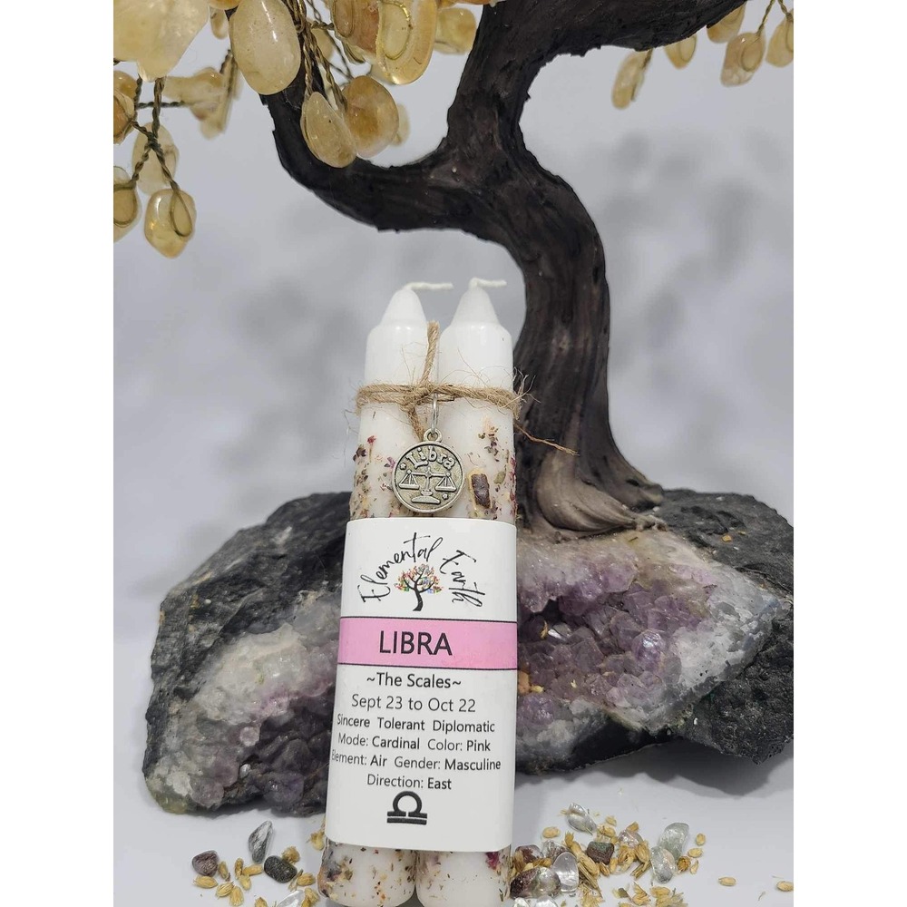 Libra Zodiac Astrology‎ Spell Candles Set BOHO Meditation Apothecary Cottgecore